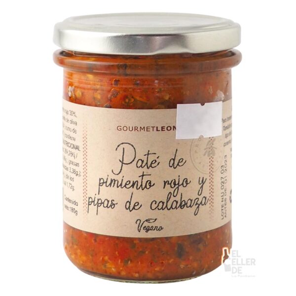 pate de pimiento rojo y pipas de calabaza