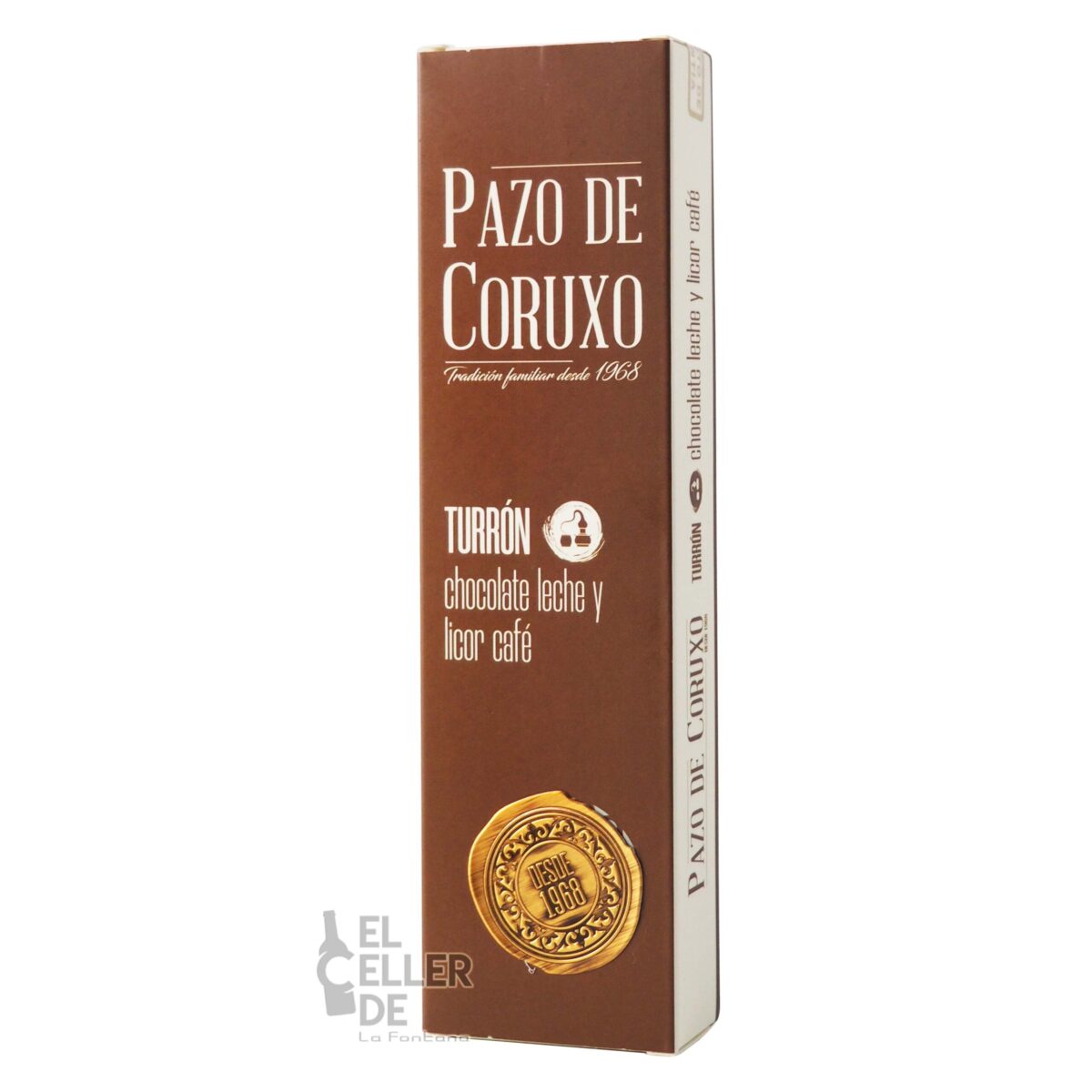 Turron de chocolate con leche y licor cafe El Celler de La Fontana scaled