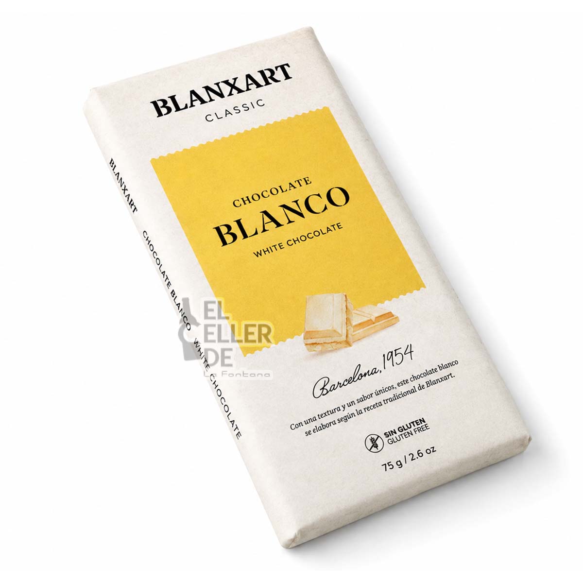 Chocolate Blanco (75g) gourmet origen artesano El Celler de La Fontana