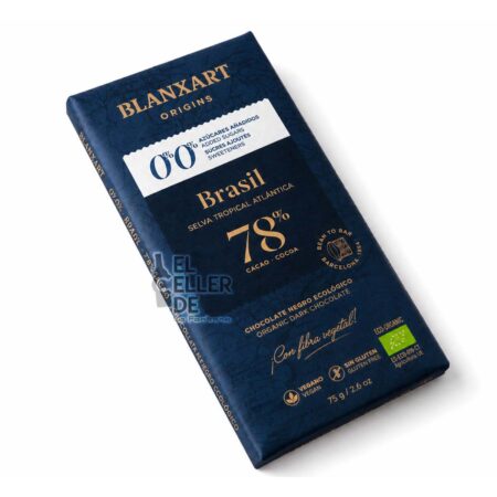 Chocolate Ecológico 78% cacao Brasil (75g) sin azúcares premium